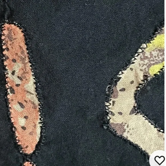 Women Vtg West End A line Cotton Southwestern Black Batik Beaded Hem Midi Skirt - Picture 8 of 11